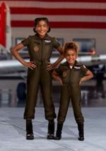 Toddler Girl's Flight Suit Top Gun Costume Alt 2