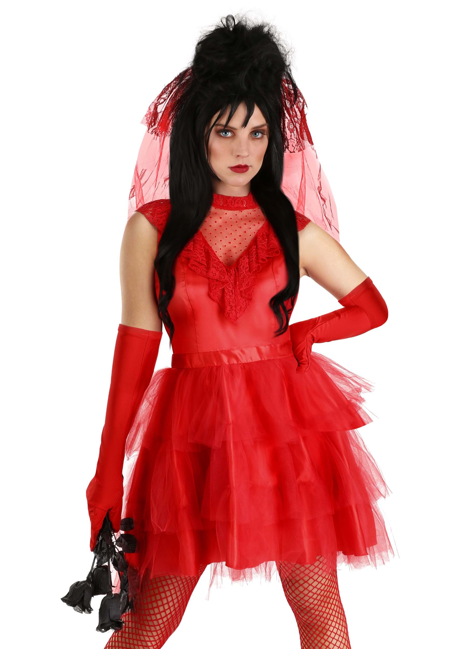 Ghostly Red Wedding Dress Women's Costume | Beetlejuice Costumes