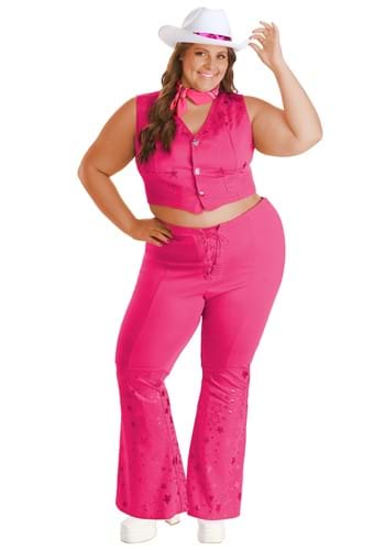 Click Here to buy Womens Plus Size Pink Retro Cowgirl Costume | Plus Size Costumes from HalloweenCostumes, CDN Funds & Shipping