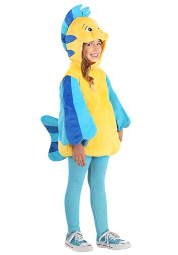 Click Here to buy Kids Disney Little Mermaid Plush Flounder Costume | Little Mermaid Costumes from HalloweenCostumes, CDN Funds & Shipping