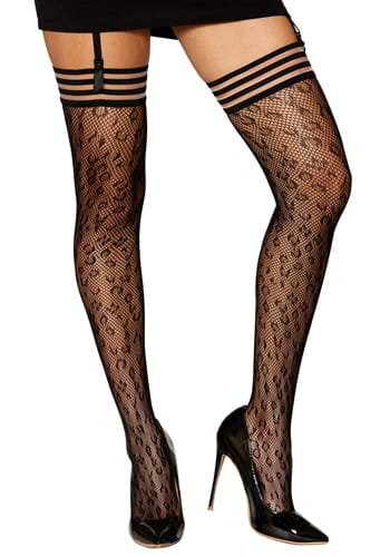 Click Here to buy Leopard Pattern Fishnet Womens Thigh Highs | Costume Tights from HalloweenCostumes, CDN Funds & Shipping