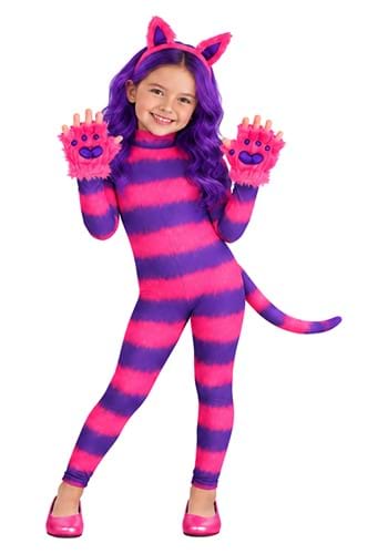 Girl's Feisty Cheshire Cat Bodysuit Costume upd