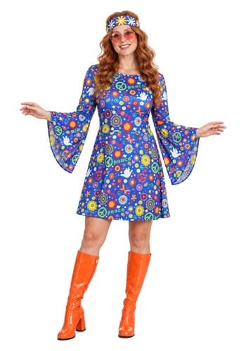 Women's Flower Power Hippie Costume Dress new