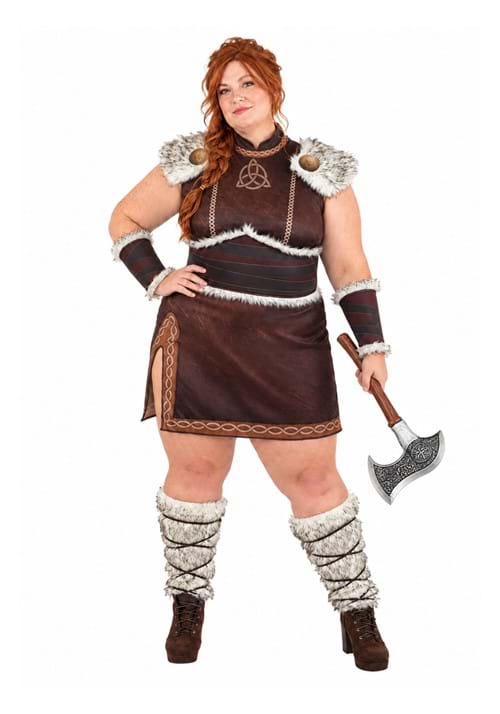 Plus Size Deluxe Victorious Viking Costume for Women New Mai
