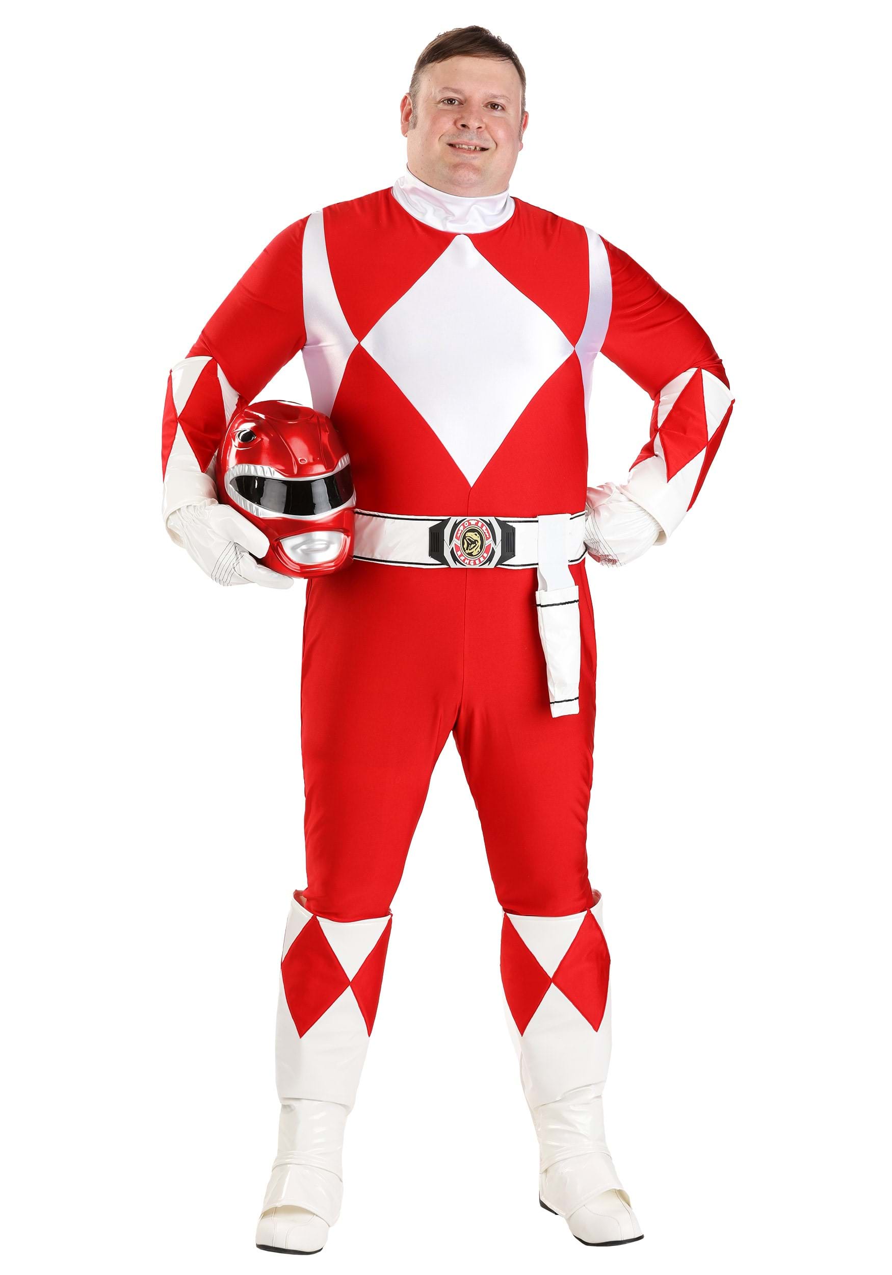 Men's Plus Size Authentic Power Rangers Red Ranger Costume | Power Rangers Costumes