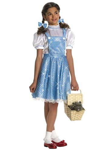 Click Here to buy Sequin Dorothy Girls Costume W/ Dress & Hair Ribbons from HalloweenCostumes, CDN Funds & Shipping