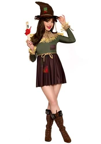 Click Here to buy Sexy Brainy Scarecrow Womens Costume Dress | Wizard of Oz Costumes from HalloweenCostumes, CDN Funds & Shipping