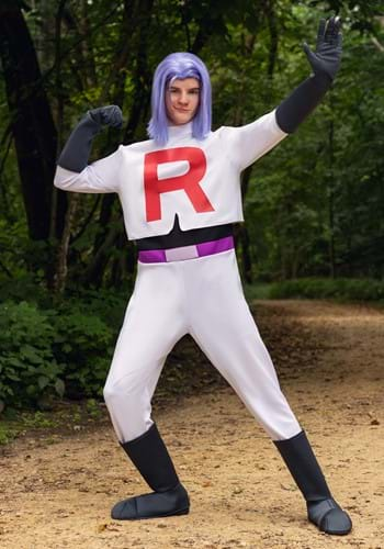 Click Here to buy Adult Deluxe Team Rocket James Costume | Pokemon Costumes from HalloweenCostumes, CDN Funds & Shipping