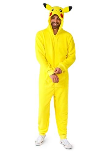 Click Here to buy Pokemon Adult Pikachu Costume Onesie | Pokemon Costumes from HalloweenCostumes, CDN Funds & Shipping