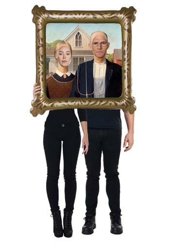 Click Here to buy American Gothic Farmer Couple Inflatable Painting Costume | Inflatable Costumes from HalloweenCostumes, CDN Funds & Shipping