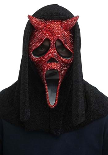 Adult Rhinestone Devil Ghost Face Mask
