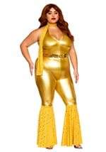 Women's Plus gold Disco Fox Adult Costume Alt 2