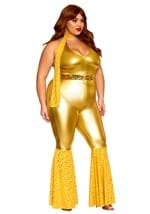 Women's Plus gold Disco Fox Adult Costume Alt 3