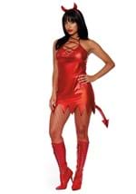 Womens Sexy Metallic Devil Costume Dress Alt 1