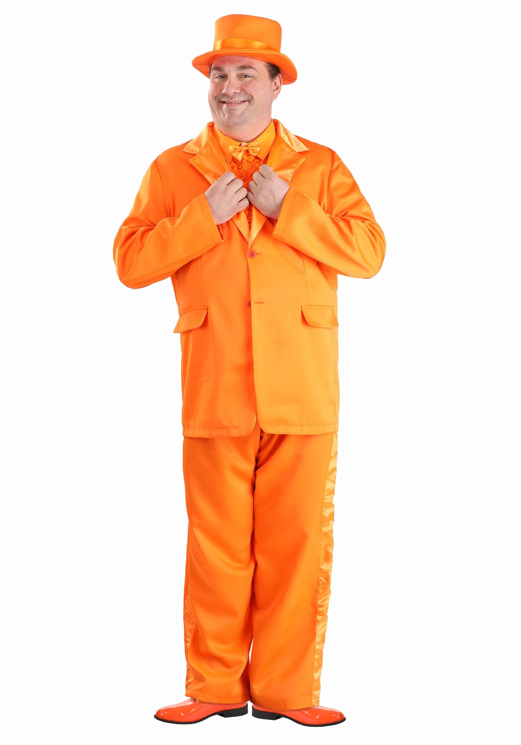 Men's Plus Size Orange Tuxedo Costume | Movie Costumes