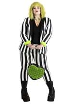 Women's White and Black Stripe Blazer Alt 9