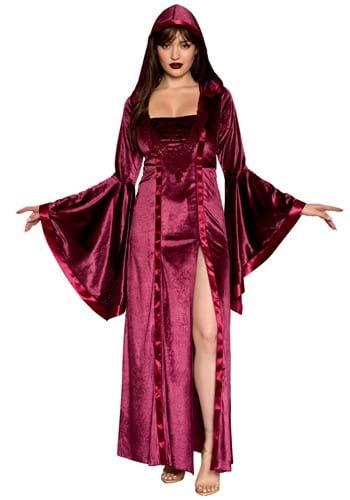 Plus Size Velvet Hooded Renaissance Maiden Costume