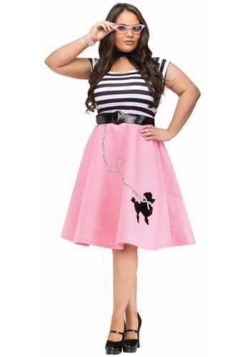 Plus Size Poodle Skirt Dress Costume for Women