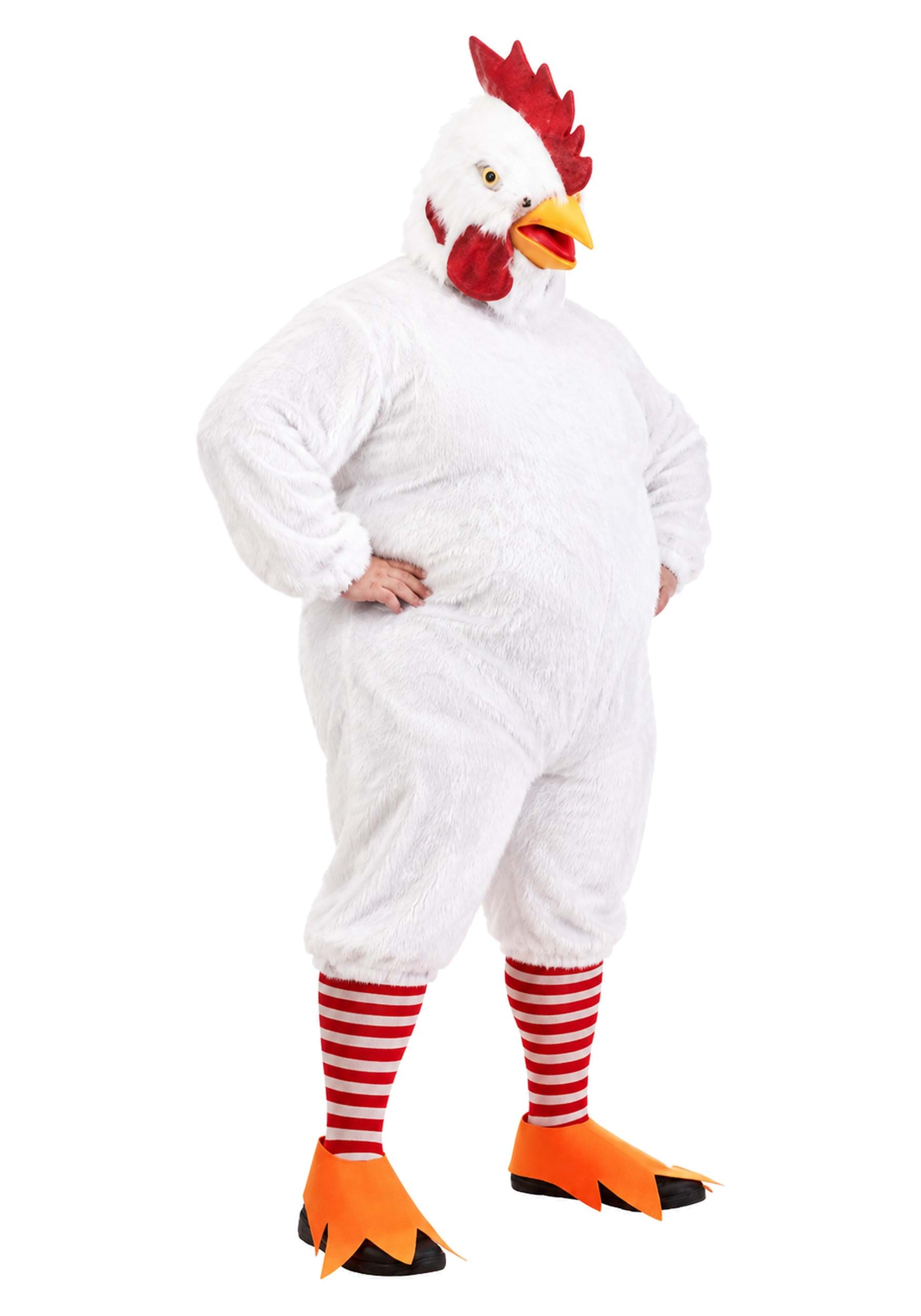 Adult Plus Size White Rooster Costume | Animal Costumes