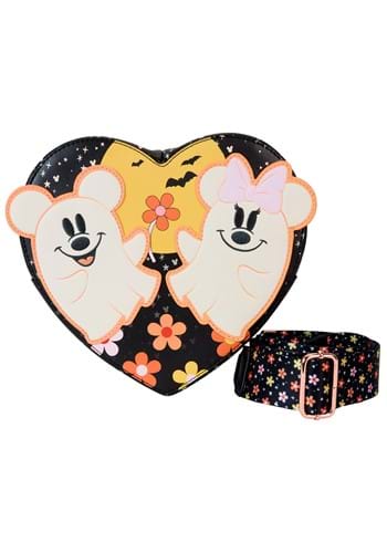 Disney Mickey Minnie Ghost Heart Loungefly Crossbody Bag