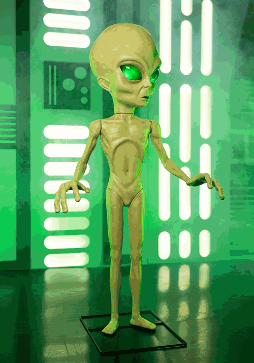 4.5FT Area 51 Roswell Alien Animatronic Decoration