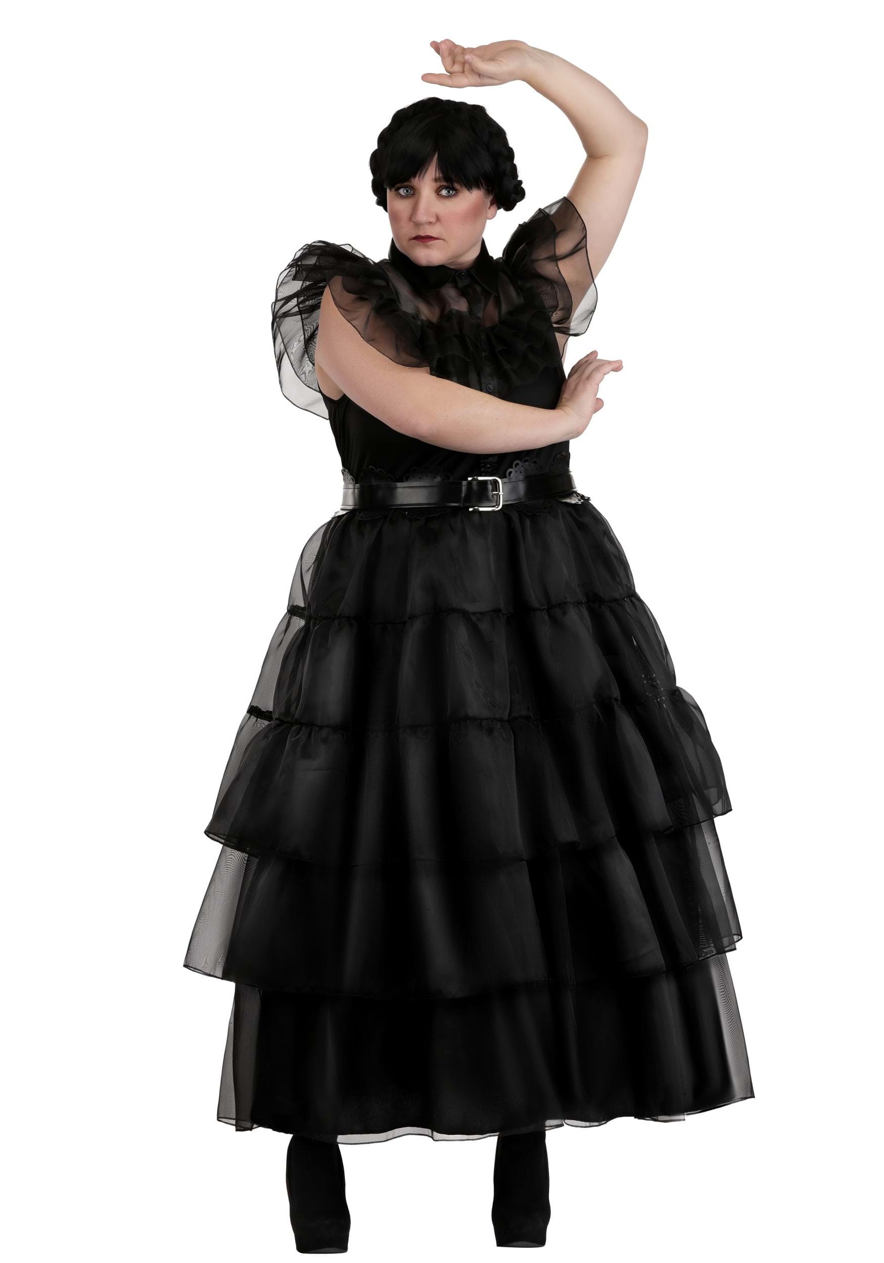 Women's Plus Size Deluxe Wednesday Rave'N Dance Costume Dress | TV Show Costumes