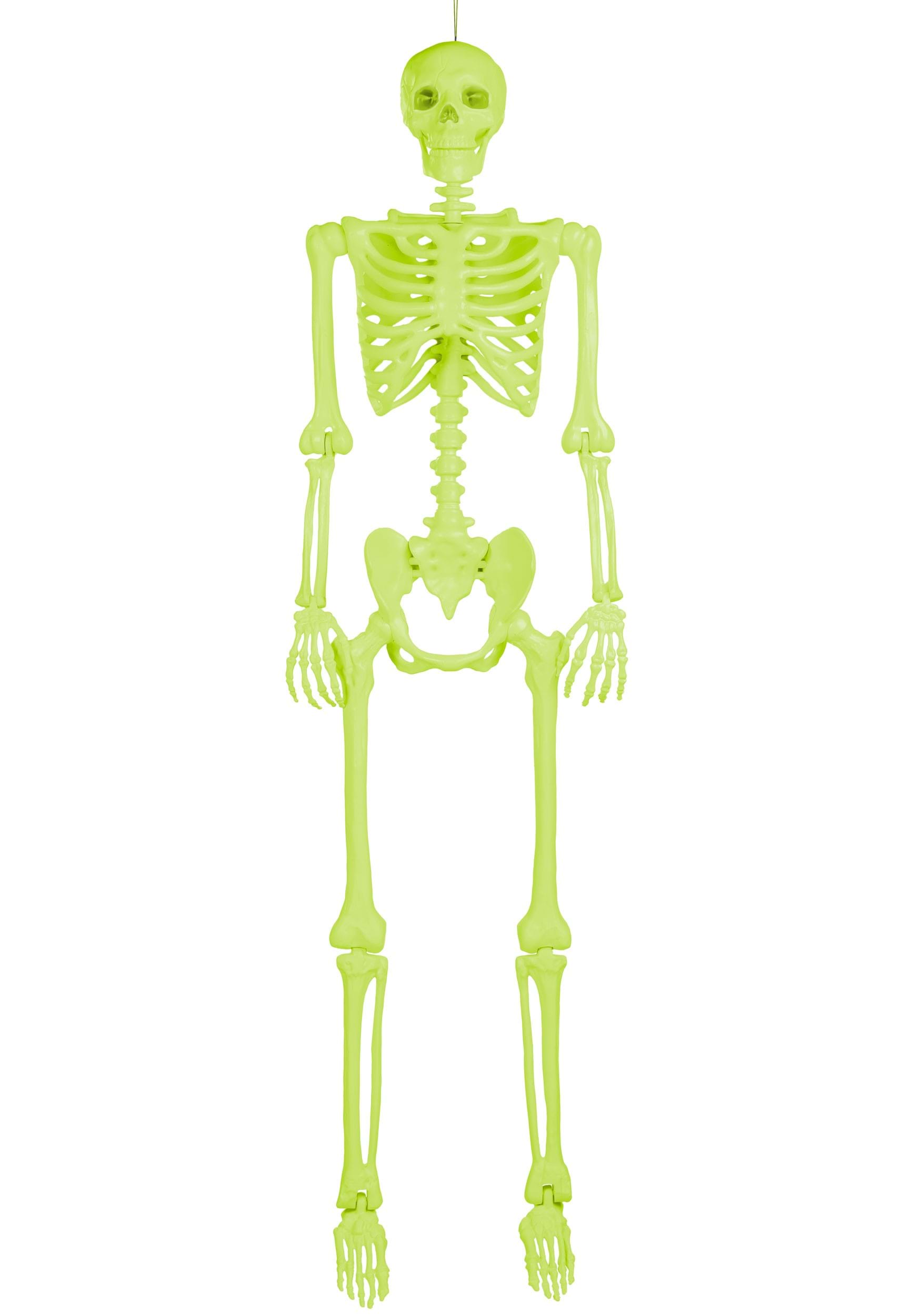 5FT Poseable Crazy Bones Skeleton in Green Halloween Decoration | Poseable Skeletons