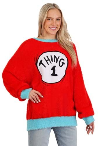 Adult Thing 1 2 Dr Seuss Christmas Sweater Alt 5