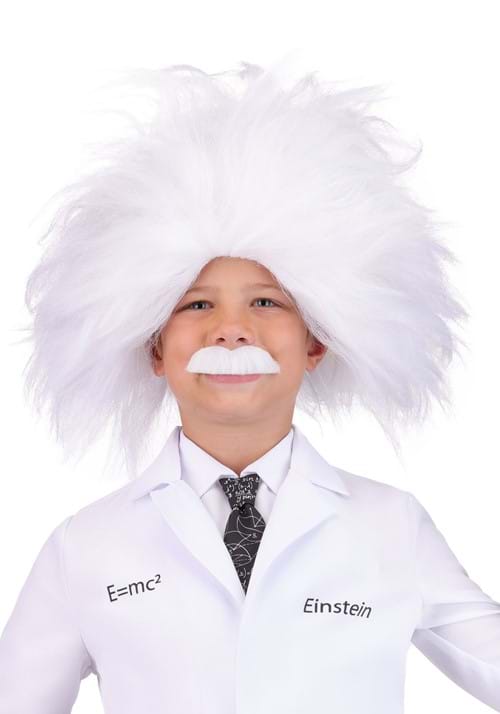 Kids Mad Scientist Costume Wig and Mustache Kit