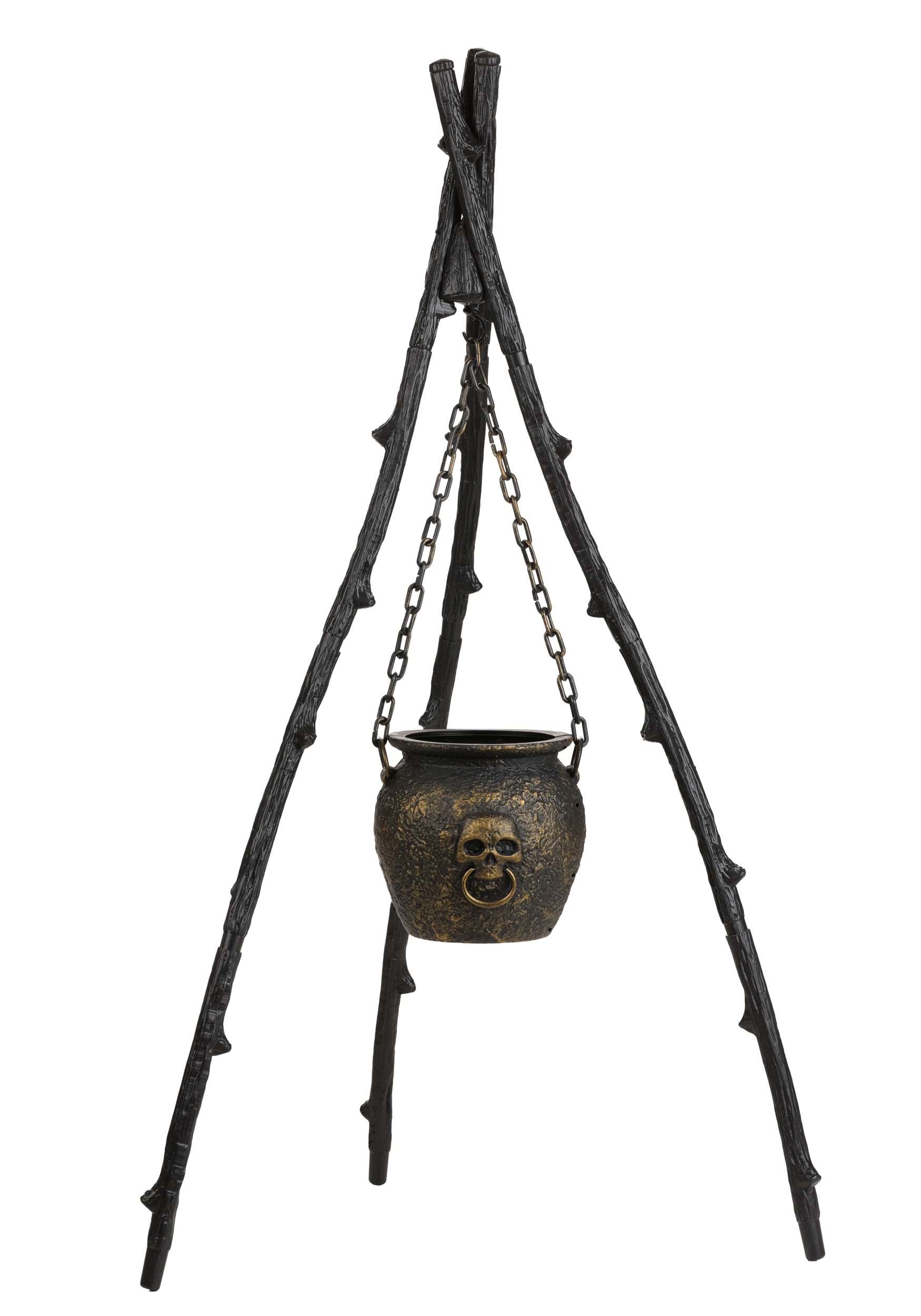 58.5-Inch Witch Rustic Cauldron Decoration | Witch Decorations
