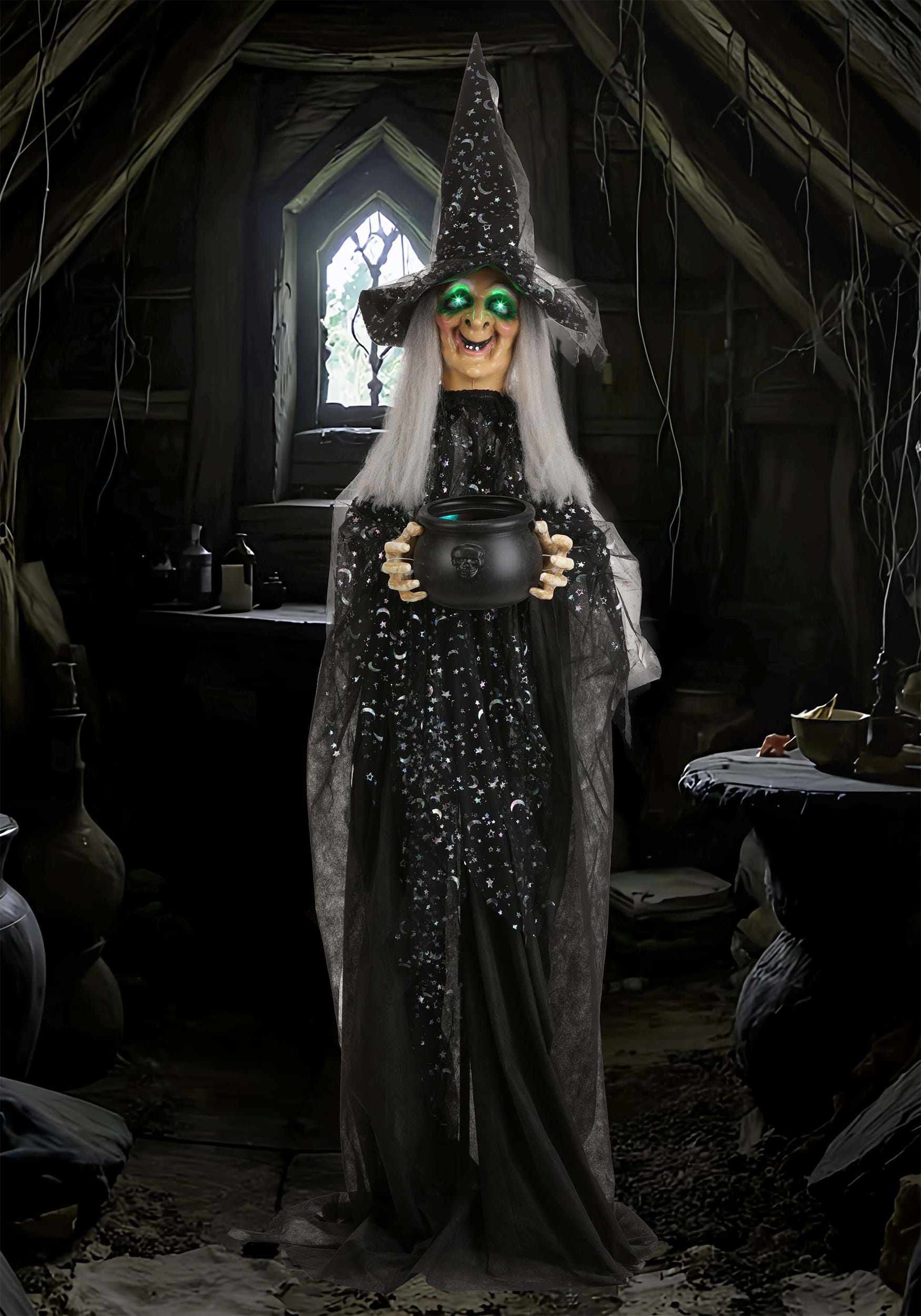 6.3FT Paisley the Potion-Maker Witch Animated Decoration - Scream Saver | Halloween Animatronics