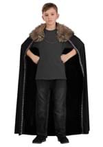 Black Faux Fur Collar Kids Viking Costume Cape