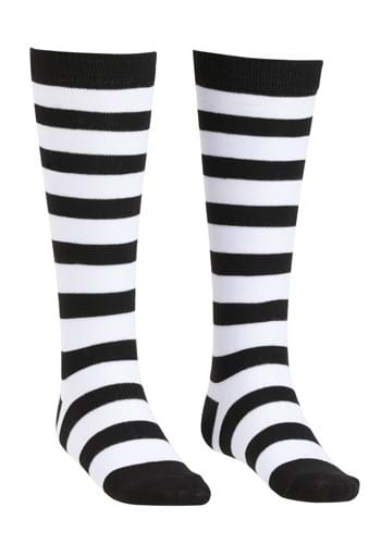 Child Black and White Striped Witch Socks