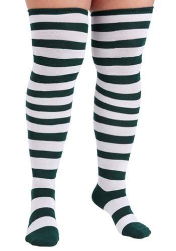 Plus Size White/Green Munchkin Socks