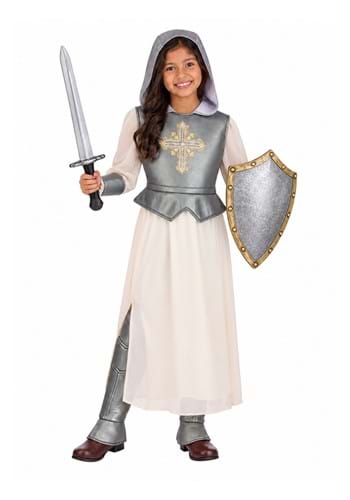 Girl's Shining Silver Joan of Arc Costume new