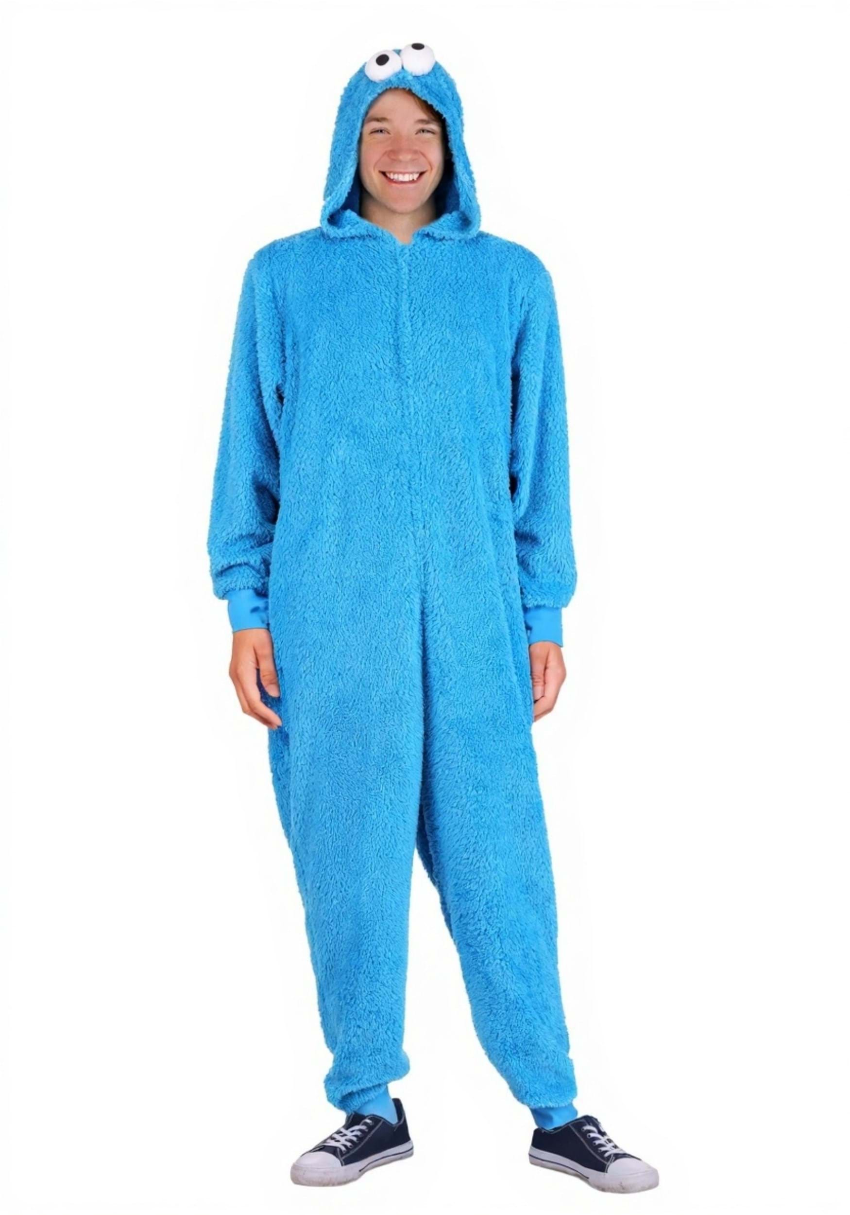 Cookie Monster Zip Adult Costume Onesie | Sesame Street Costumes