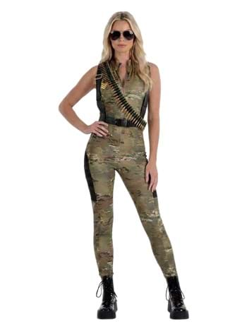 Womens Soldier Jumpsuit Costume