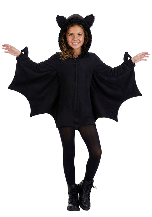 Girl's Cozy Fleece Bat Zip Up Costume Dress