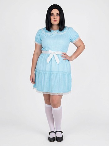 Plus Size Deluxe Creepy Twin Sister Costume for Women