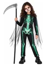Girl's Glow Skeleton Reaper Costume upd