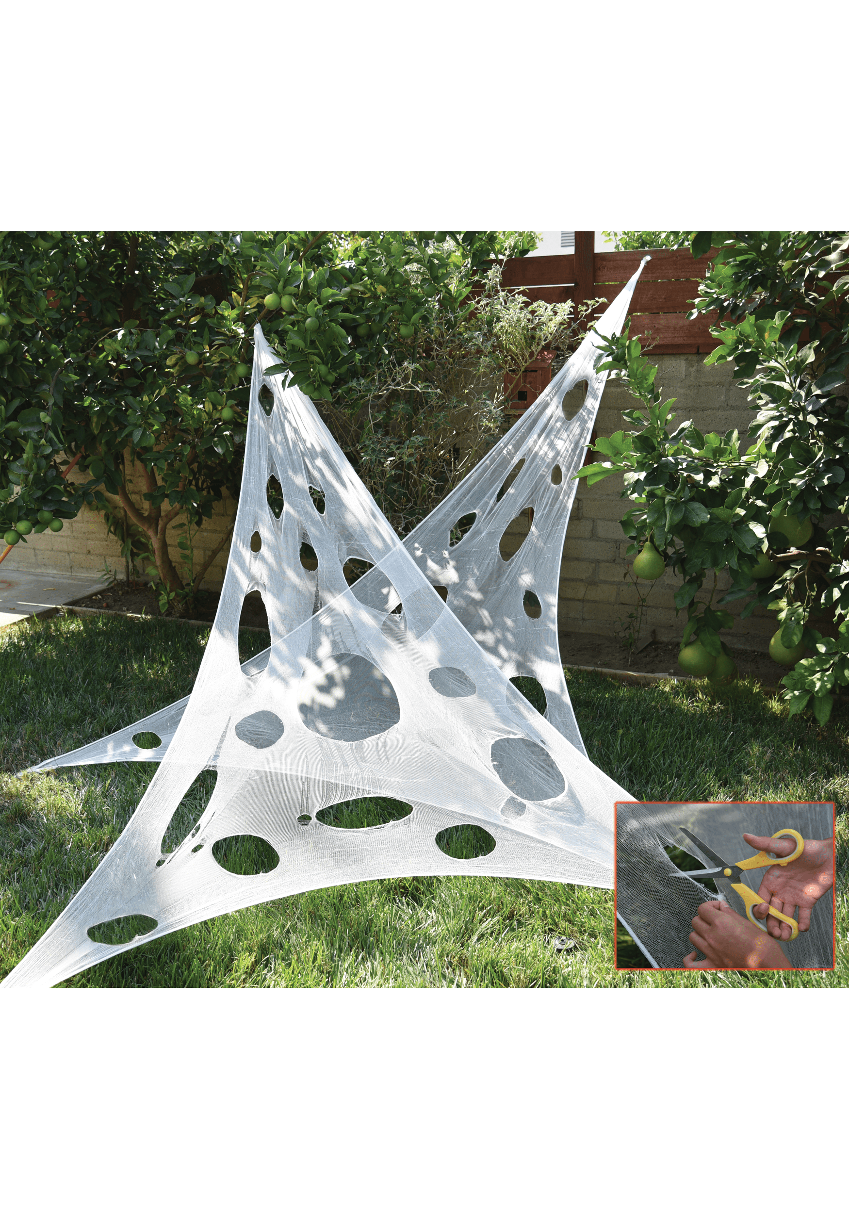 16.4FT White Stretch Web Material Decoration | Spider & Spiderweb Decorations