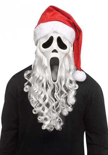 Click Here to buy Ghost Face Santa Costume Mask for Adults | Scream Accessories from HalloweenCostumes, CDN Funds & Shipping