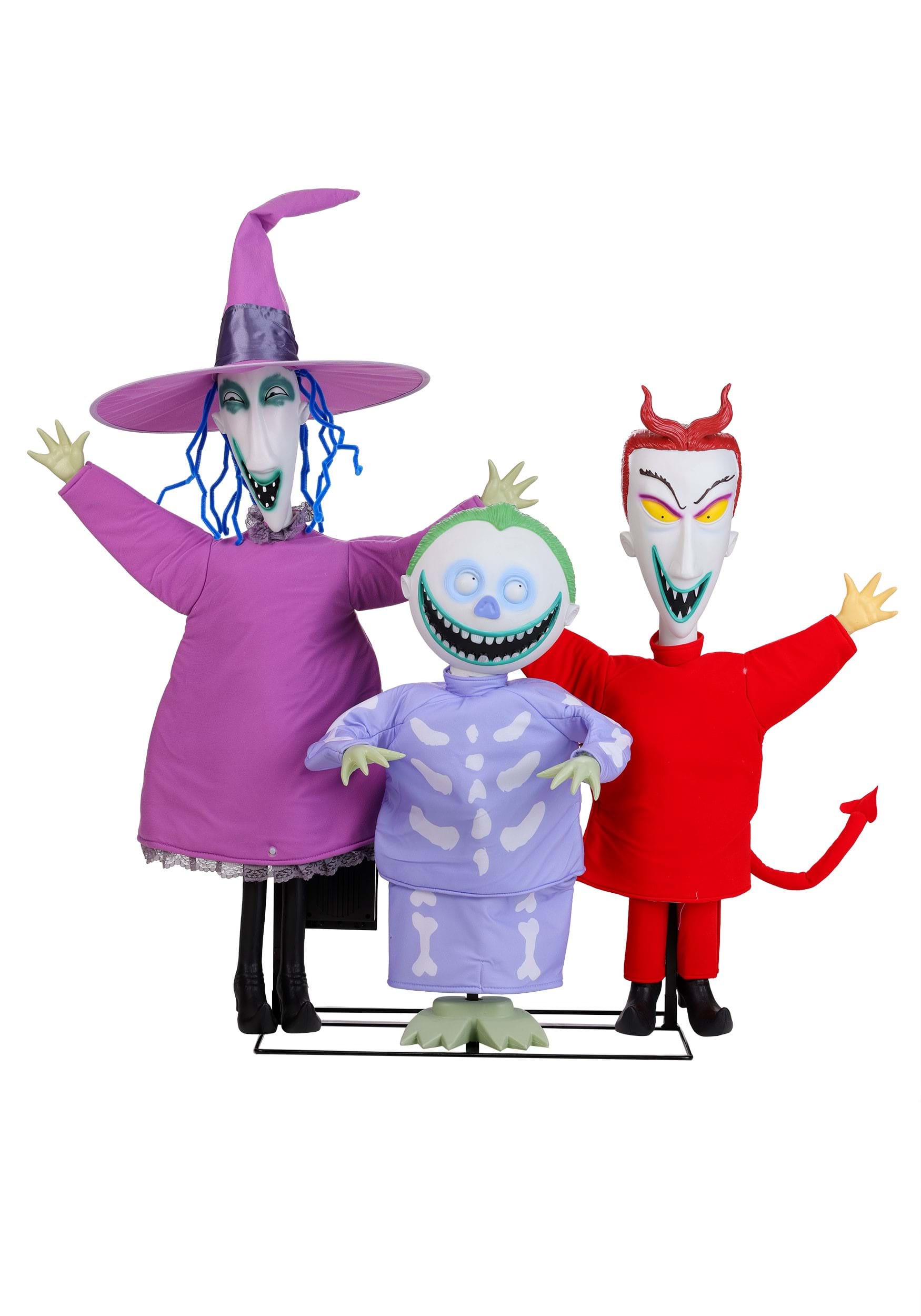 4FT NIghtmare Before Christmas Lock, Shock and Barrel Animatronic Decoration | Halloween Animatronics