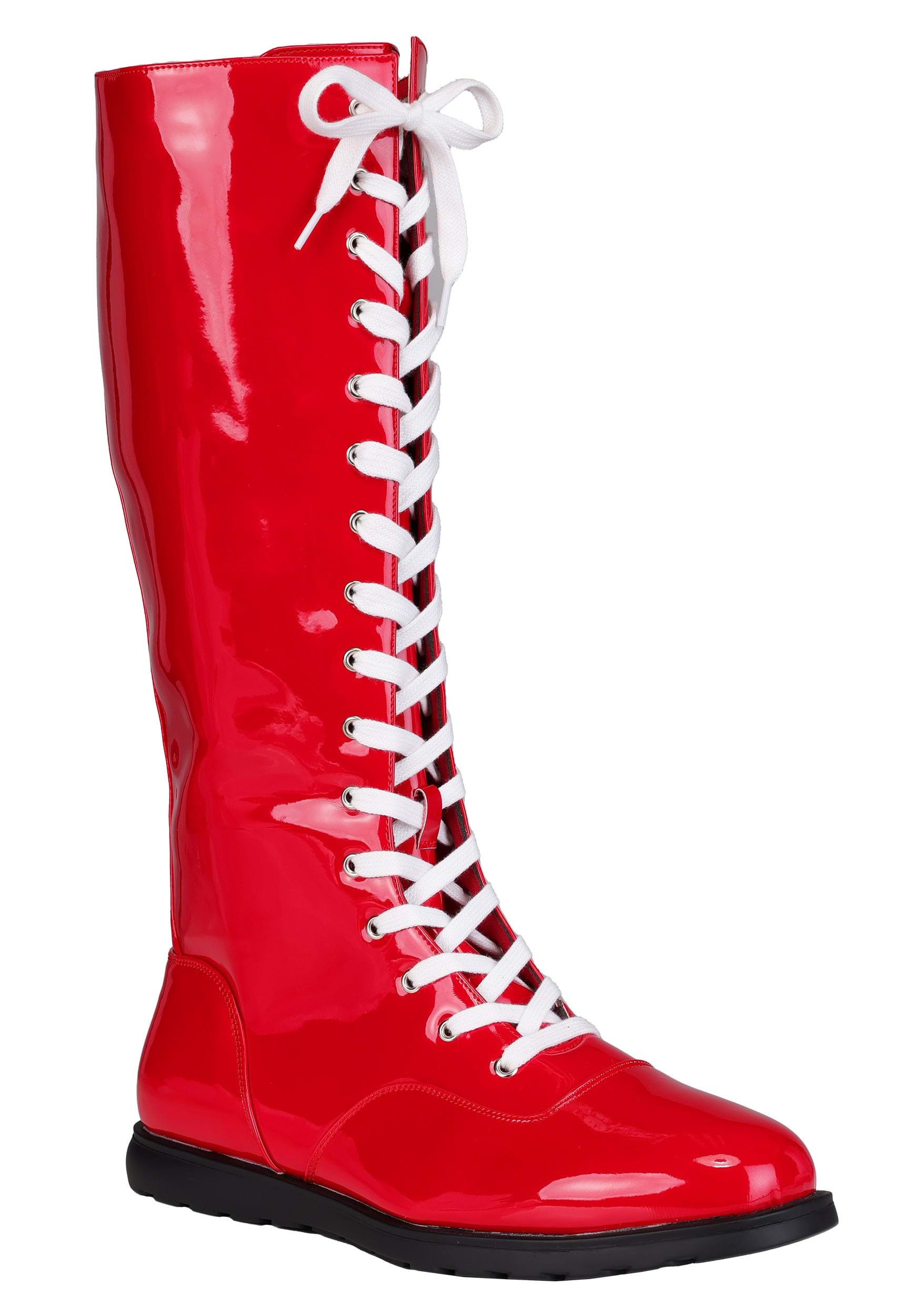 Patent Red Wrestling Costume Boots for Adults | Wrestling Accessories