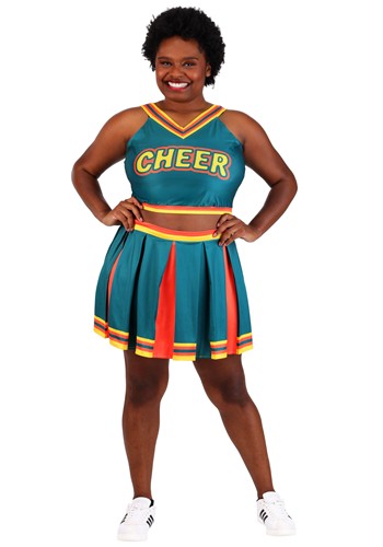 Plus Size Green Cheerleader Costume for Women