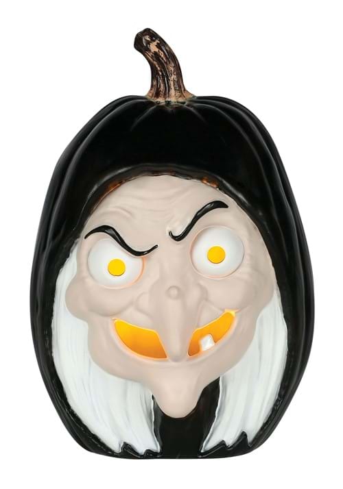 10 Inch Snow White Evil Witch Light Up Pumpkin Decoration
