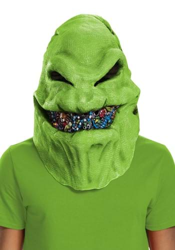 Click Here to buy Oogie Boogie Adult Green Vinyl Costume Mask | Nightmare Before Christmas Accessories from HalloweenCostumes, CDN Funds & Shipping