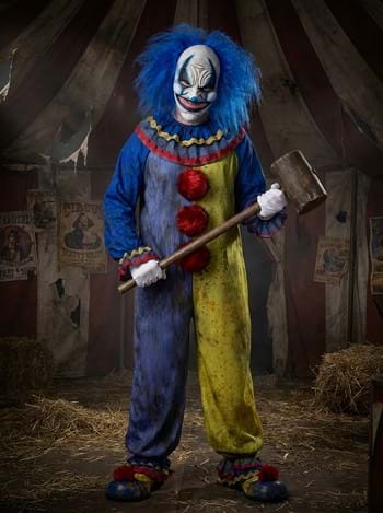 Adult Blue Carousel Clown Costume with Mask upd