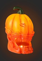 10" Orange Light Up Pumpkin Alien Halloween Decoration Alt 2