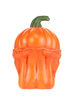 10" Orange Light Up Pumpkin Alien Halloween Decoration Alt 1